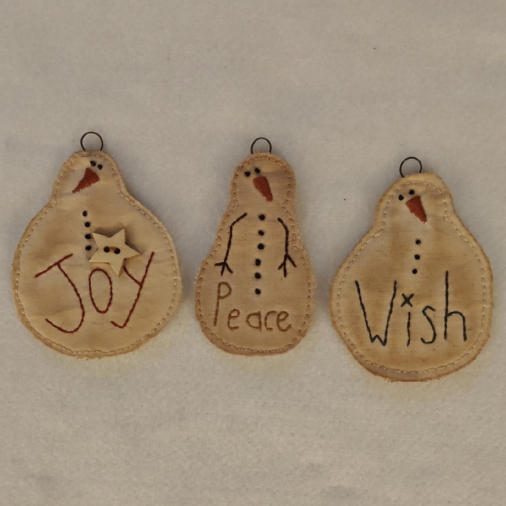 Handmade Snowman Ornaments Set
